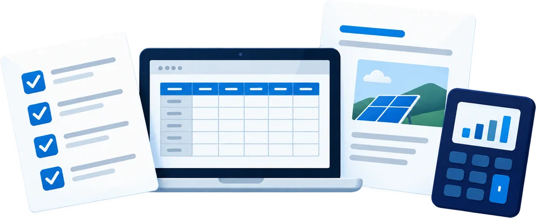 Illustration of project checklists and templates