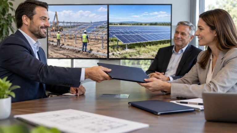 Finance team discussing construction and term loans in a meeting