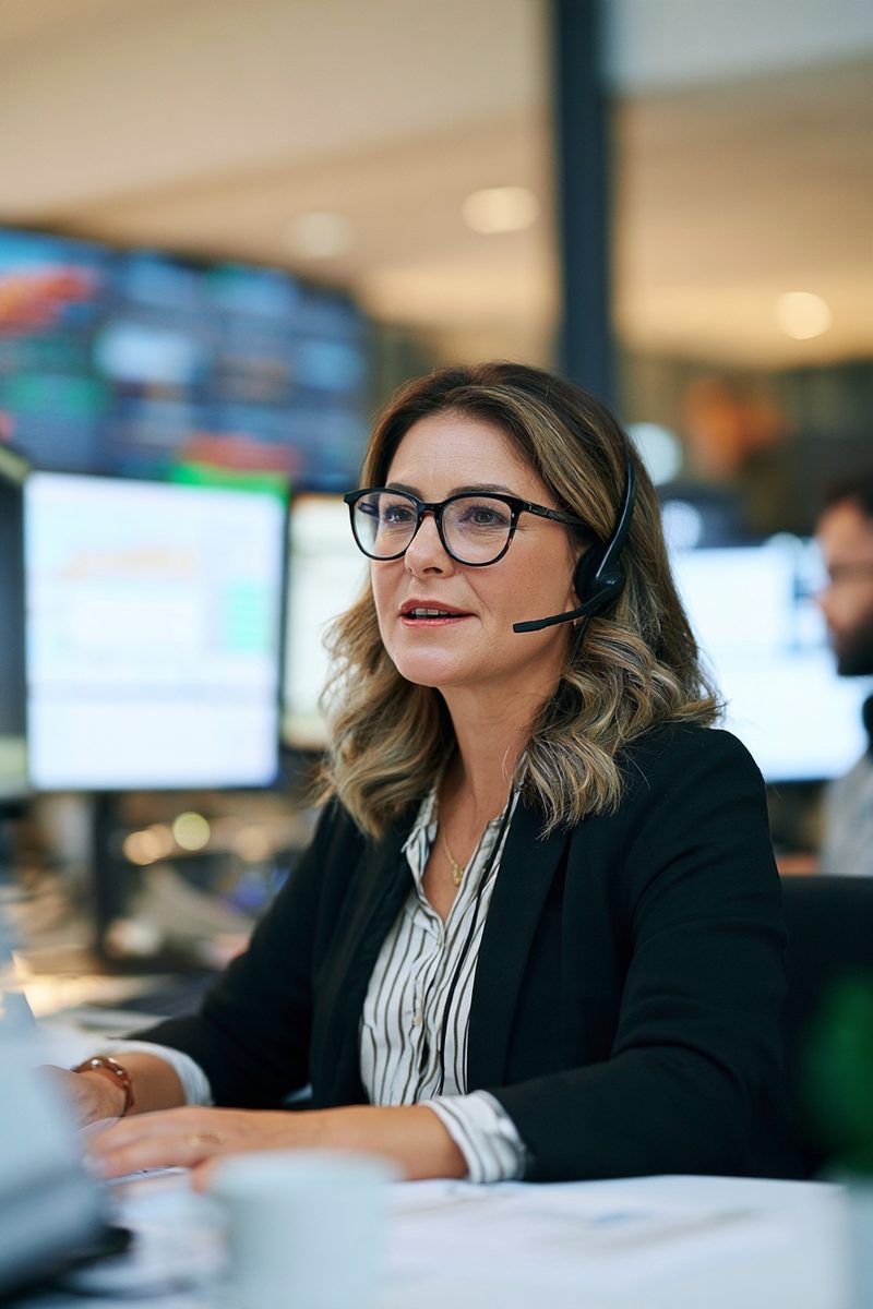 woman reviewing energy market data